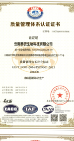 ISO 9001 quality management certificate
