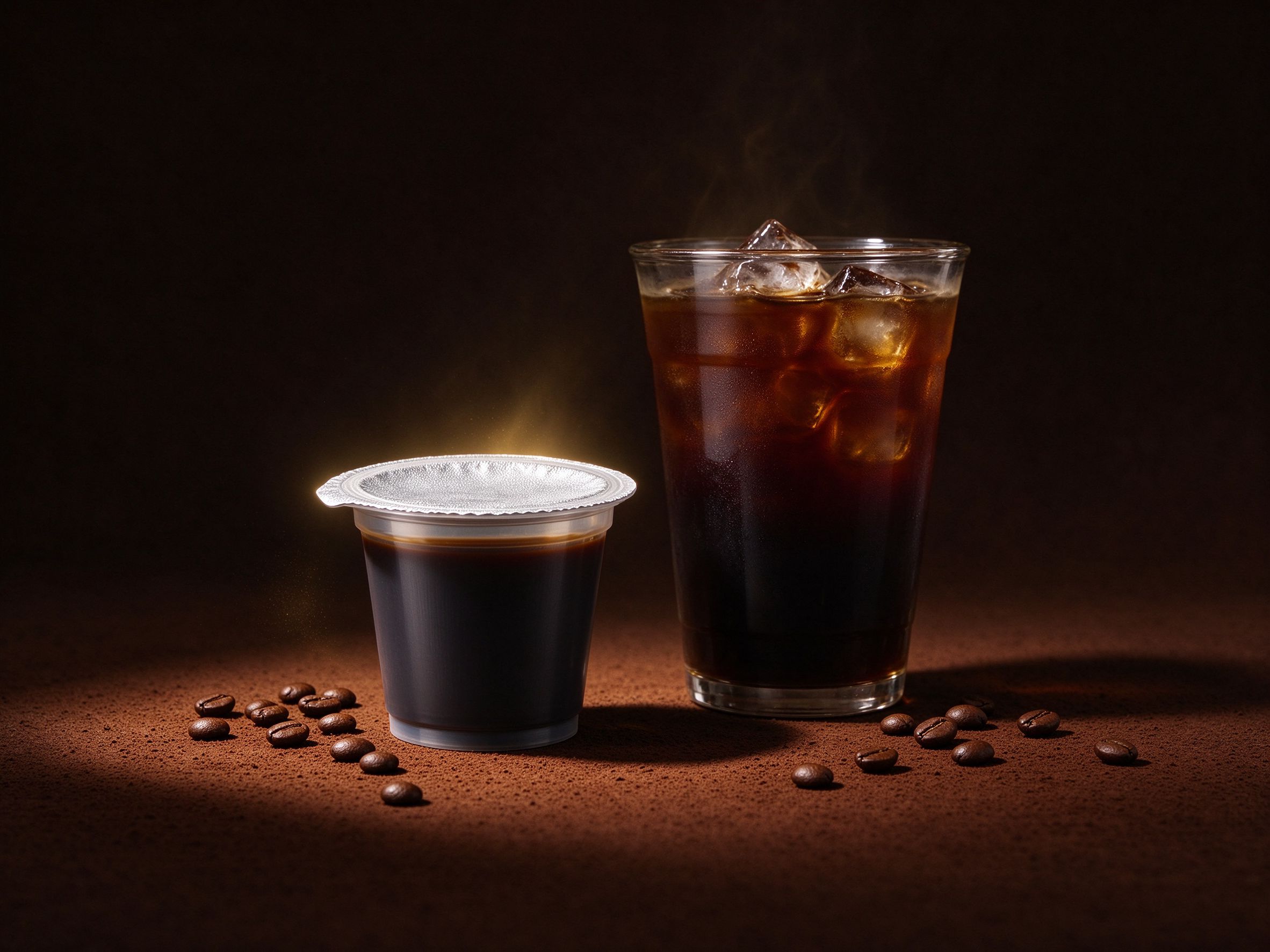 Single-serve coffee extract cup