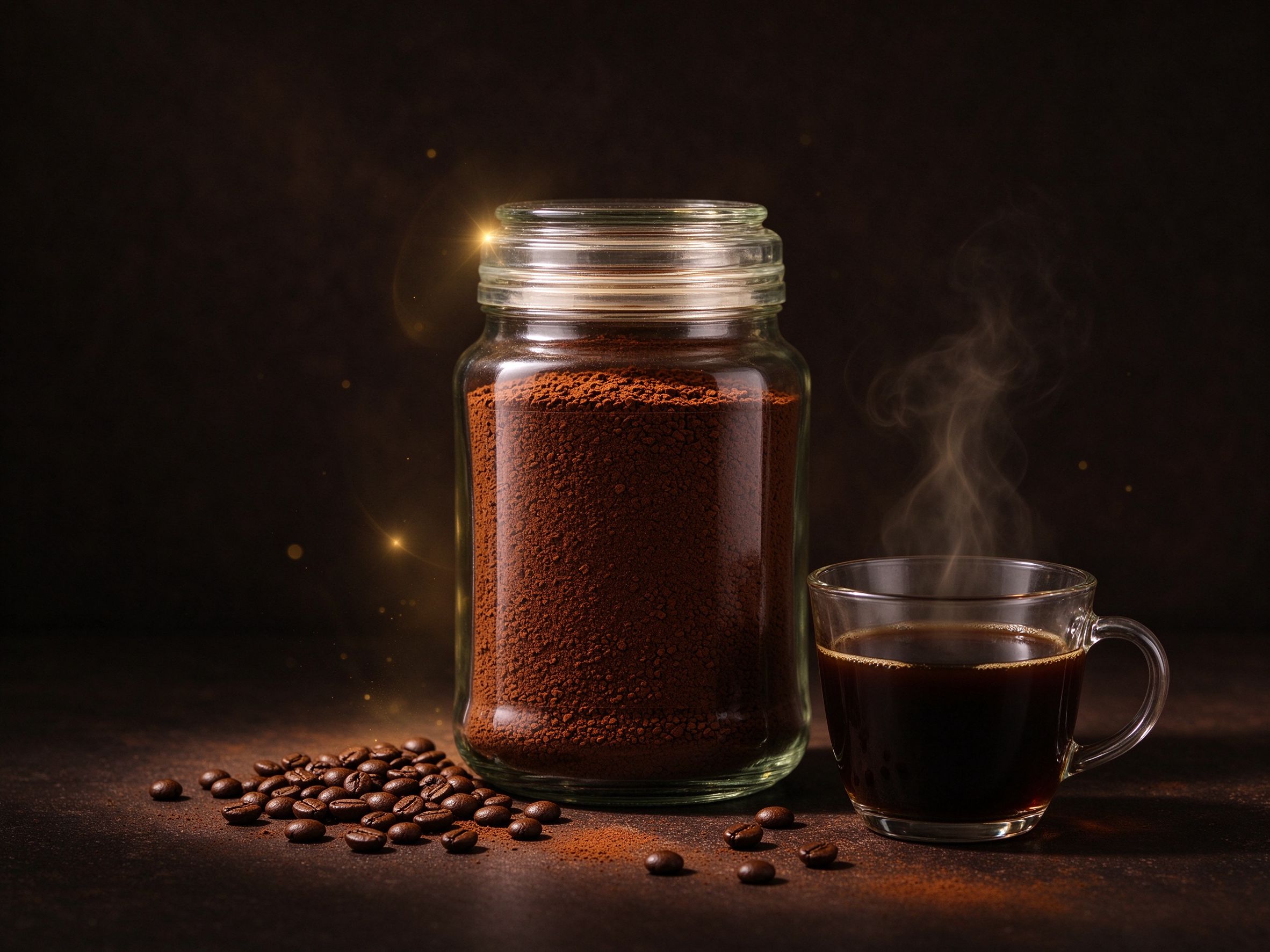 Freeze-dried instant coffee